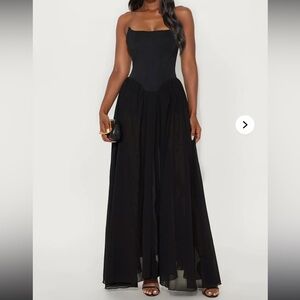 Black Strapless corset Gown